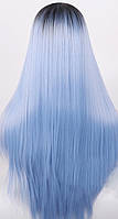 Длинный голубой парик омбре UASHOP 66 см прямые волосы градиент парики из высококачественных