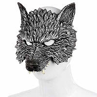 Черная маска волка UASHOP Маска волк из полиуретановой пены Маска Wolf черного цвета UASHOP