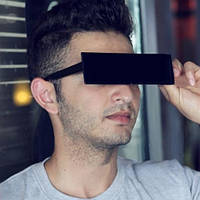 Модные солнцезащитные очки UASHOP прямоугольной формы. Черные Очки.(UASHOP)