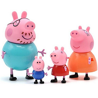 Набор фигурок Свинка Пеппа UASHOP Игровые фигурки из мультфильма Peppa Pig 4 шт Игрушка Поросёнок