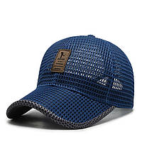 Бейсболка синяя в сетку Сетчатая бейсболка синего цвета Синяя кепка с хорошей вентиляцией UASHOP