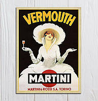 Декоративная металлическая табличка для интерьера Martini Vermouth UASHOP 20*30см UASHOP