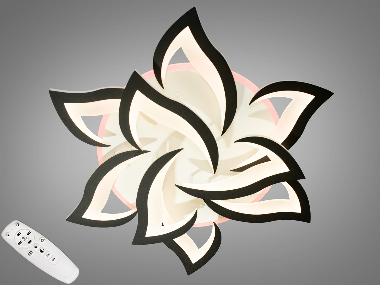 Яскрава світлодіодна люстра з димером 8146/6+3BK LED 3color dimmer, фото 1