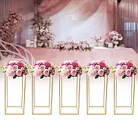 5 частей Свадебная подставка для цветов Металлические центральные части Золотые вазы Геометрические