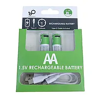 Батарейки AA акумуляторні з роз'ємом USB Type-C від Smartoools на 1.5V/2600mWh — 2 ШТ.