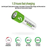 Батарейки AA акумуляторні з роз'ємом USB Type-C від Smartoools на 1.5V/2600mWh — 4 ШТ., фото 3
