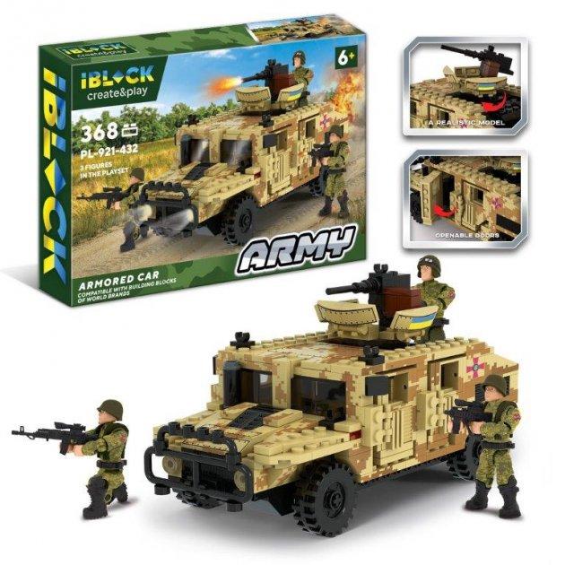 Конструктор IBLOCK PL-921-432 ARMY 368деталей., технологія українською мовою, наклейки комплект коробці