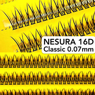 Вії Nesura Classic 16D 0.07 V Ластівки