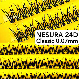 Вії Nesura Classic 24D 0.07 W Хвостики густі