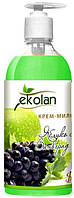 Мило крем рідке 1 л Ekolan Яблуко-Виноград з дозатором.