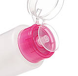 Баночка для рідини з помпою, 150 мл, кришка рожева, фото 2