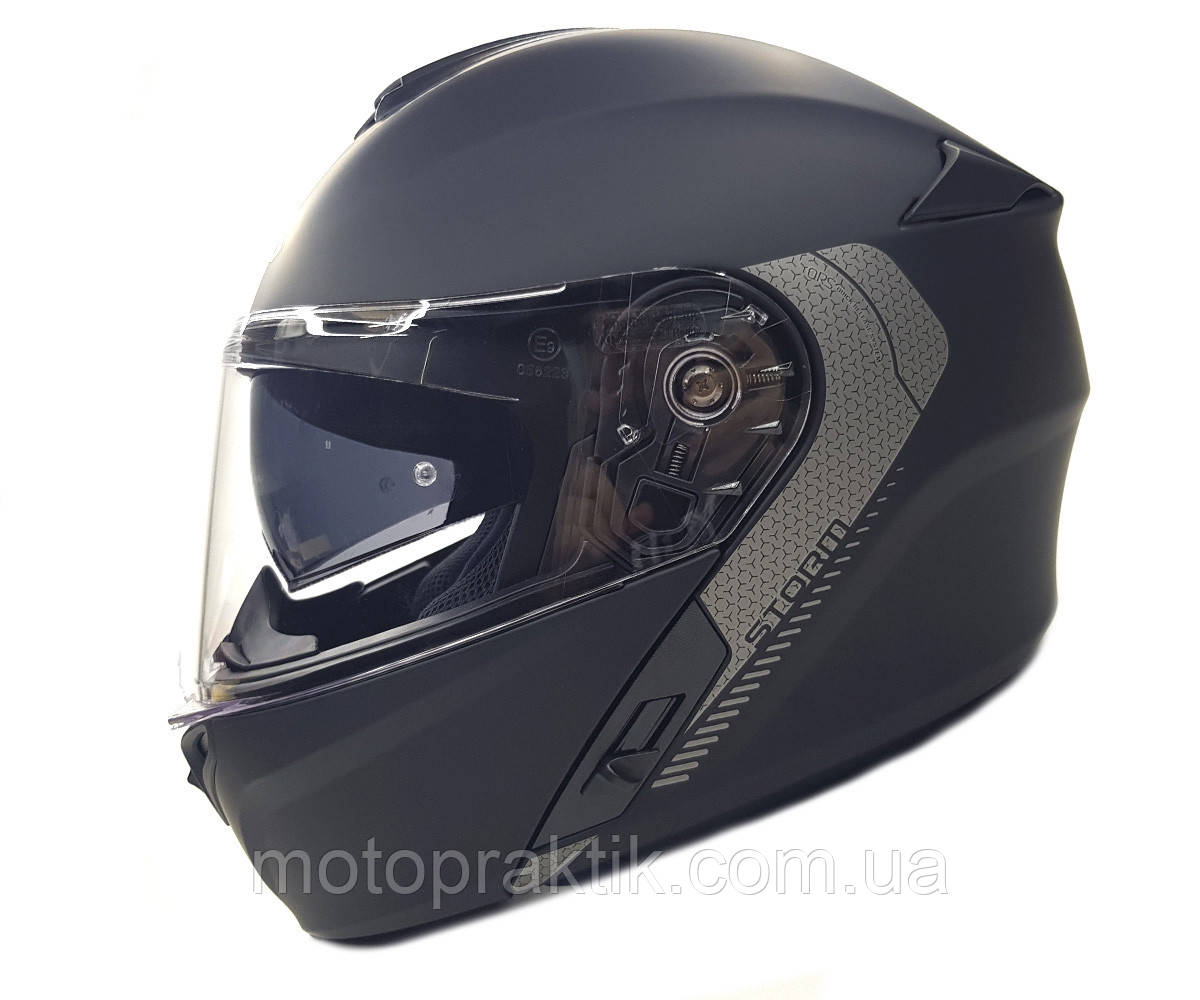 AXXIS STORM SV Solid Matt Black, XS Мотошолом модуляр з окулярами