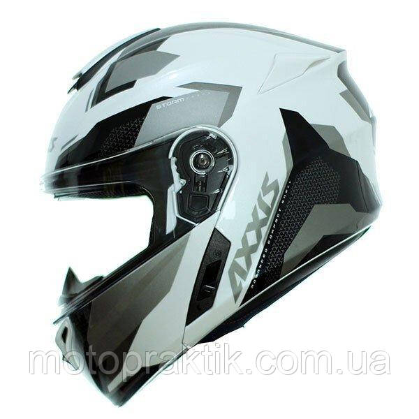 AXXIS STORM SV DRONE GLOSS PEARL GREY, XS Мотошолом модуляр з окулярами