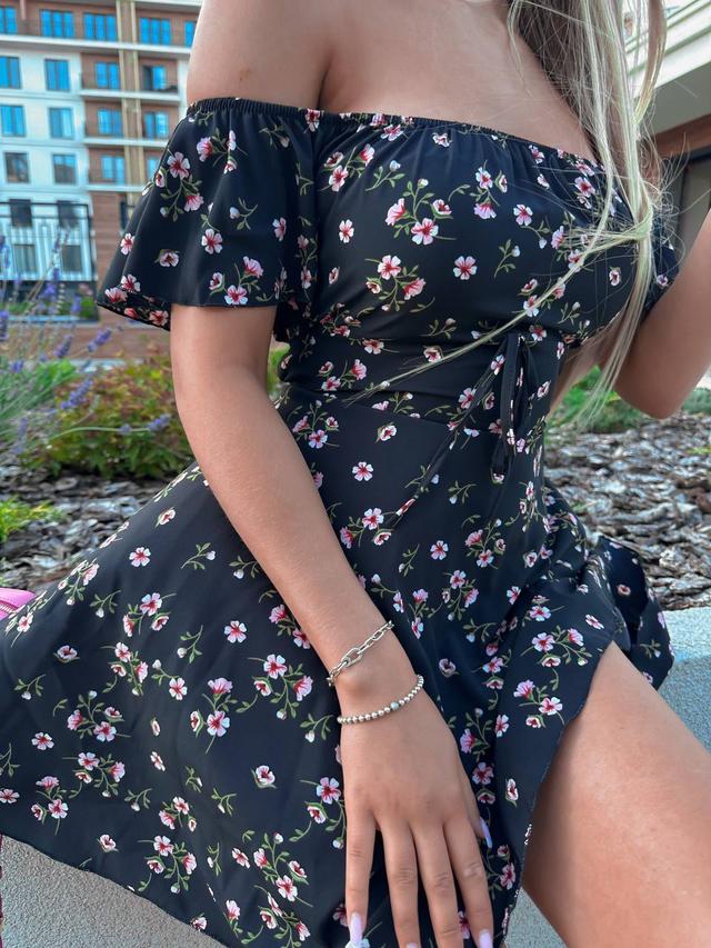 платье черное софт короткое лето