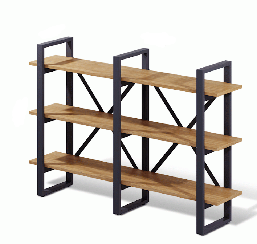 Офісний стелаж Джет J4.02.11 каркас метал три полиці ДСП 1650х360х1116 мм (MConcept-ТМ)