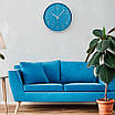 Настінний годинник кварцовий безшумний круглий інтер'єрний красивий Losso Premium CW-30 - Блакитний, фото 4