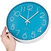 Настінний годинник кварцовий безшумний круглий інтер'єрний красивий Losso Premium CW-30 - Блакитний, фото 5