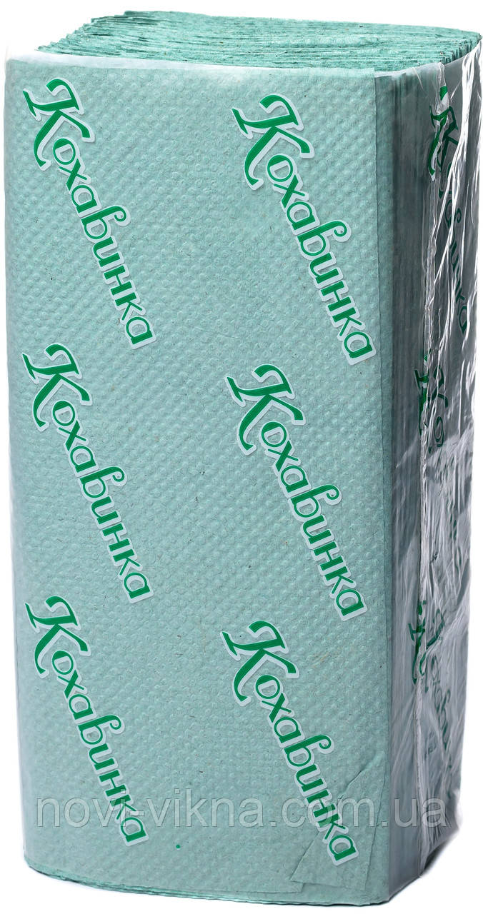 Паперові рушники в аркушах Кохавинка зелені 170 листів.