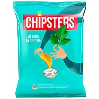 Чипсы Чипстерс Chipsters Сметана с зеленью 130 грамм