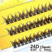 Nesura Eyelash Classic 24D, 0,07, изгиб C, 9 мм, 90 пучков Ресницы Ласточки W Несура