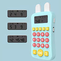 Развивающая игрушка подготовка к школе, интерактивная игрушка калькулятор для детей голубой