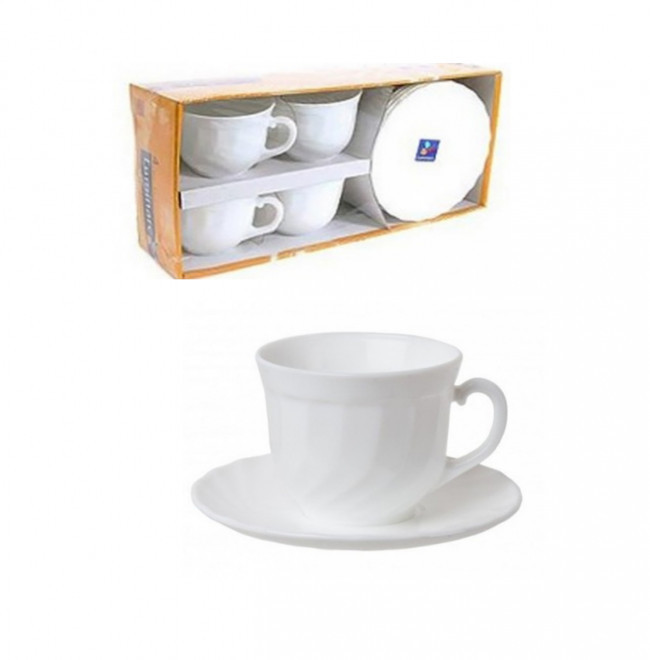 Сервиз чайный Trianon 280мл на 4 персоны Luminarc 67530 белый - фото 1 - id-p1887609063