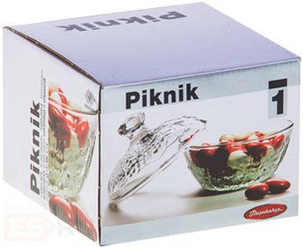 Цукорниця з кришкою Piknik 131мм Pasabache 97556 скляна