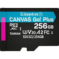 Карта памяти Kingston microSDXC 256Gb Canvas Go Plus UHS-1 U3 (R-170 Mb/s, W-90 Mb/s)