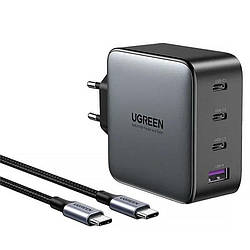 Мережевий зарядний пристрій Ugreen USB C/USB A 100 W Wall Charger + кабель 1.5 м Grey (CD226)