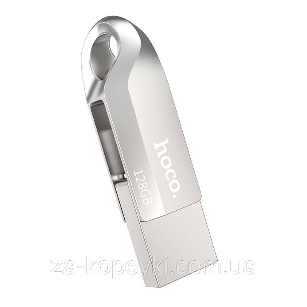 USB Флешка 2в1 32GB Type-C / USB 3.0 для телефону, комп'ютера HOCO Wise USB3.0 UD8 Сірий