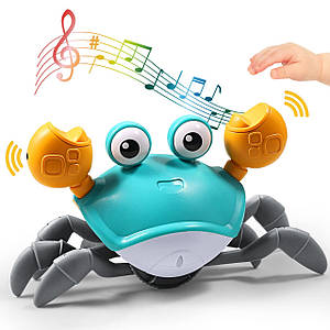 Краб зі звуковими та світловими ефектами Cartoon Crab HX155C, Блакитний/інтерактивний краб-робот