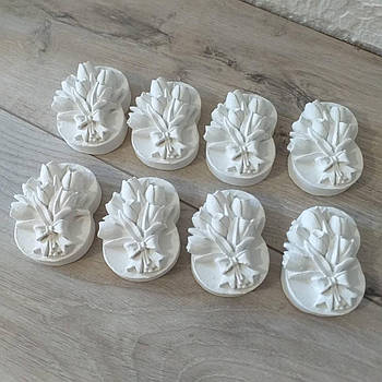 Сувенір-розмальовка на 8 Марта гіпсова 8 шт/1уп Заготовка для розпису Білий (KG-9957)