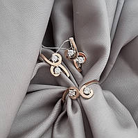 Комплект срібний із золотими вставками Клер, каблучка і сережки зі срібла із золотом