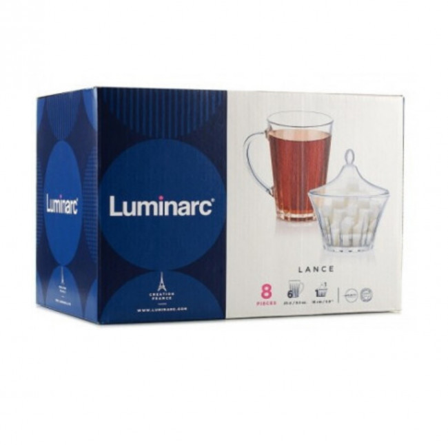 Чайный сервиз Lance 6 чашек и сахарница с крышкой Luminarc P2696 - фото 3 - id-p1887610310