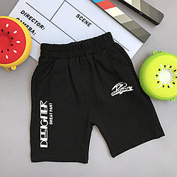 Шорти для хлопчика з білими написами Чорні 9203, 49, Чорний, Для хлопчиків, Літо, 80
