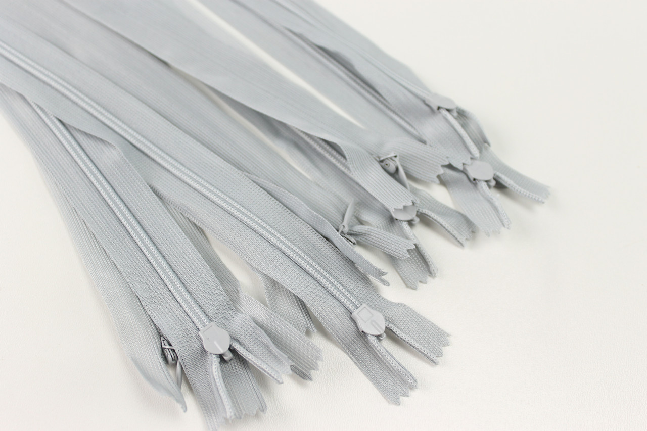 Блискавка потайна сірого кольору (довжина 50 см.) № МП 1-39, фото 1