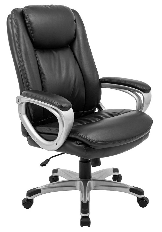 Крісло Еліт Про Пластик Річ посилений Tilt шкіра спліт чорна ТМ "Richman"