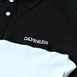 Чоловіча футболка поло Calvin Klein D11320 чорно-біла S, фото 3