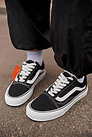 Кеды Vans Old Skool демисезон мужские ванс черные с красным