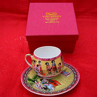 Фарфоровый чайный сервиз 1 чашка + 1 блюдце "Церемония" 110 мл (22531)
