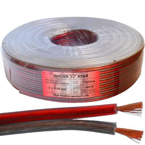 Кабель акустичний Sound Star, CCA, 2х0,9мм2, червоно-чорний, 100м