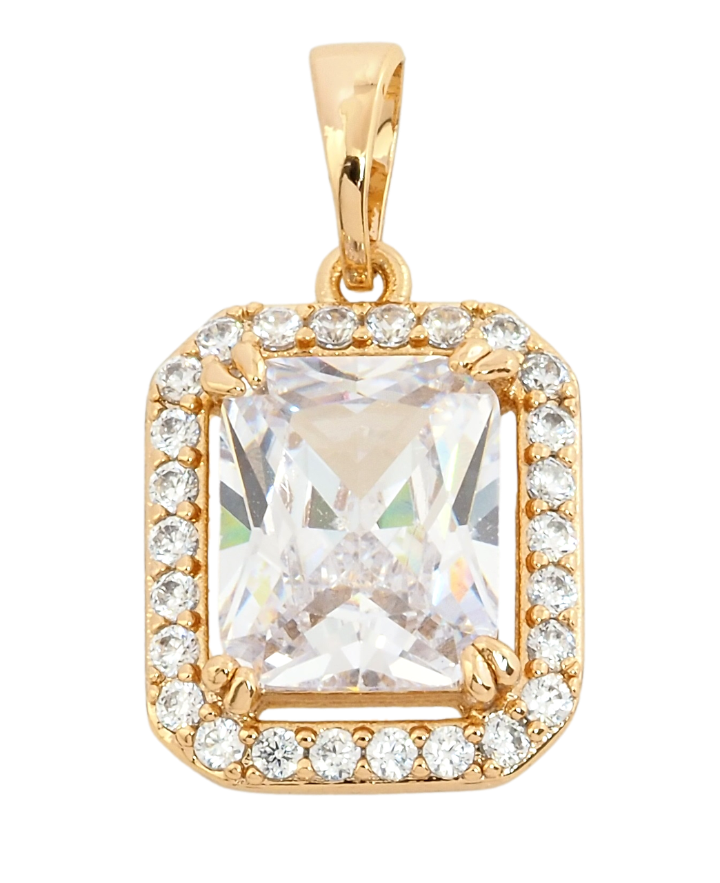 Кулон Xuping Позолота 18K "Фіаніт в обрамленні цирконію, 13х15мм" для ланцюжка до 5мм
