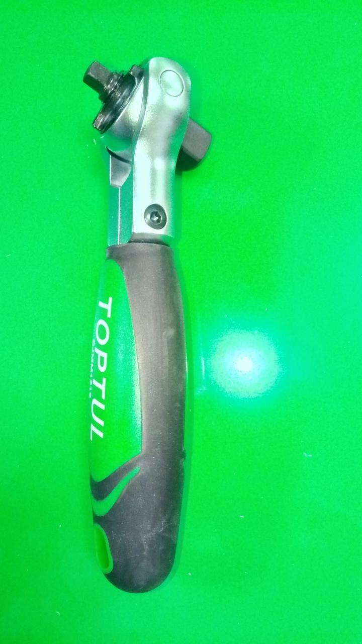 Тріскачка двостороння 1/2" з шарніром (360°) 72 з. укорочена 1/4"х1/2" TOPTUL CJMM1616