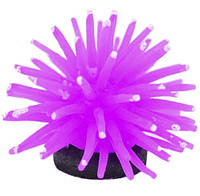 Искусственный еж в аквариум фиолетовый - диаметр 4,5см, силикон