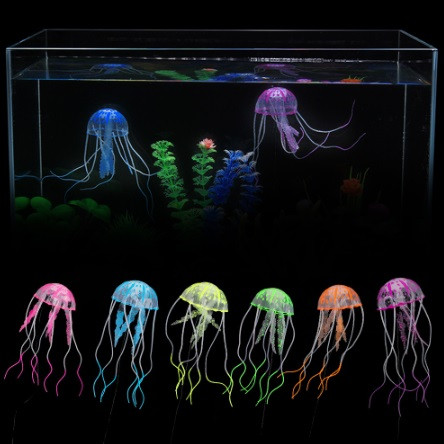 Фиолетовая медуза в аквариум силиконовая - диаметр шапки 6-6,5см - фото 7 - id-p1887647082