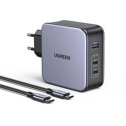 Мережевий зарядний пристрій Ugreen 140W USB C GaN PD 3.1 Grey (CD289)