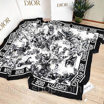 Хустка D.i.o.r шовкова з ручною підшивкою, фото 3