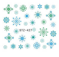 Наклейки снежинки на ногти - размер стикера 6*5см, (инструкция по применению в описании товара)