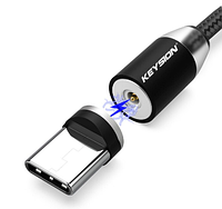 Магнитный кабель USB Type-C KEYSION LED