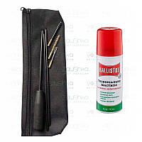 Набір для чищення АК 47 7,62 мм (сталевий вонорований шомпол 2 йоржа вишер в чохлі) + Ballistol 50 ml spray